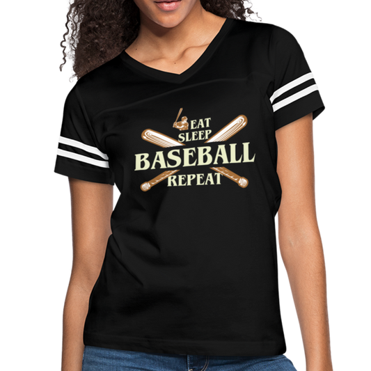 EAT SLEEP BASEBALL Naisten vintage urheilullinen t-paita