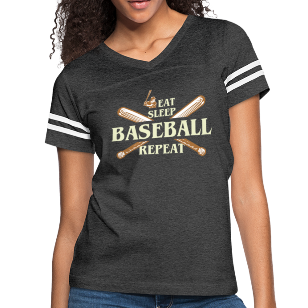 EAT SLEEP BASEBALL Naisten vintage urheilullinen t-paita