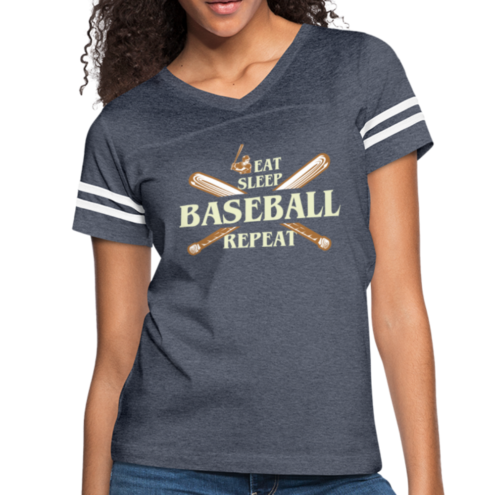 EAT SLEEP BASEBALL Naisten vintage urheilullinen t-paita